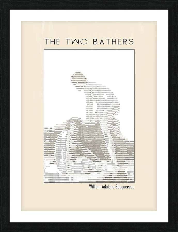 The two bathers - William-Adolphe Bouguereau 1884 – ascii art Picture Frame print