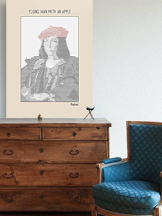 Young Man with an Apple – Raphael - ascii art by Doa Project