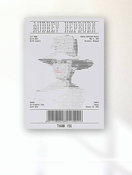Receipt Art – Audrey Hepburn by Doa Project
