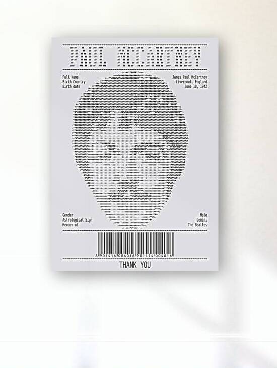 Receipt Art – Paul McCartney by Doa Project