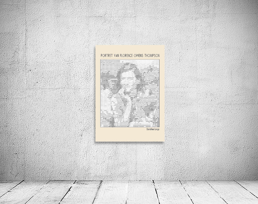 Portret van Florence Owens Thompson ascii art Wall Preview