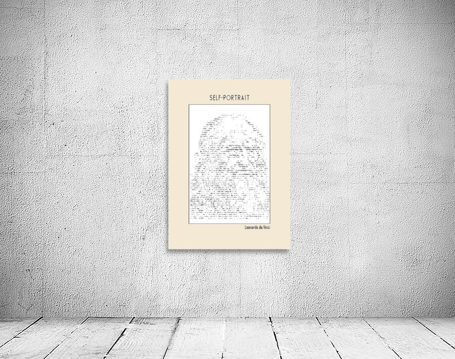 Self portrait – Leonardo da Vinci Ascii art Wall Preview
