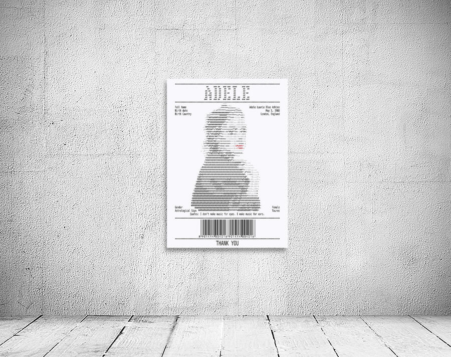 Receipt Art – Adele   Wall Preview