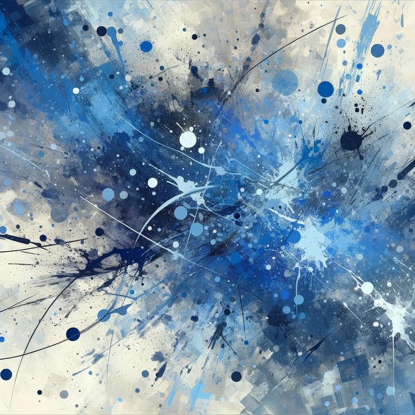 Blue Abstract Splatter Digital Download