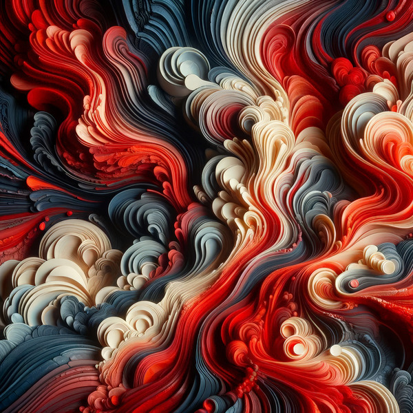 Red Abstract 3D Swirl Digital Download