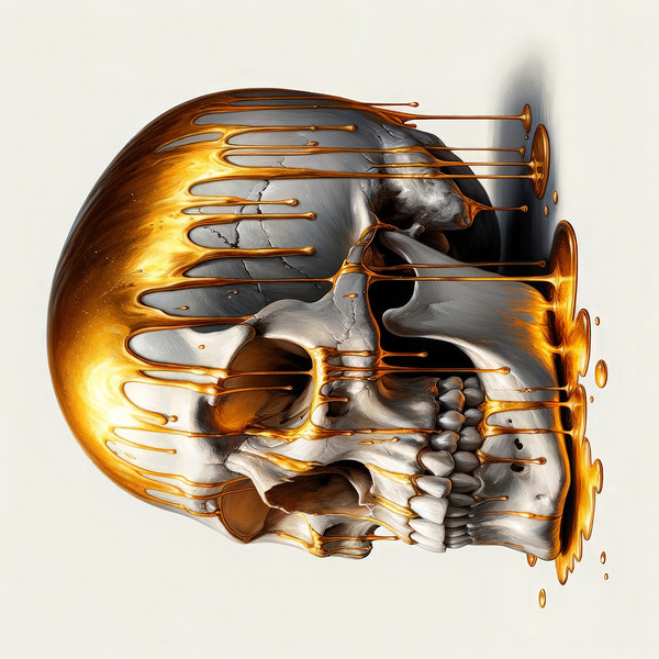 Skull Dripping Gold Digital Download