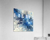 Blue Abstract Splatter Acrylic Print