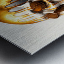 Skull Dripping Gold Metal print