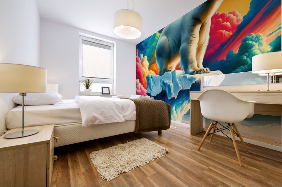 Polar Bear on Ice Mural print