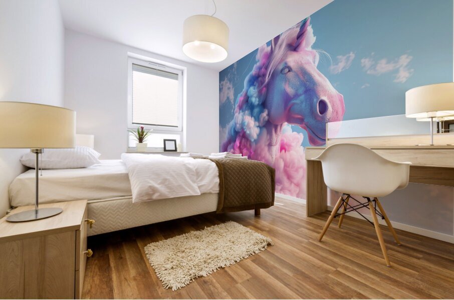 Cotton Candy Unicorn Mural print