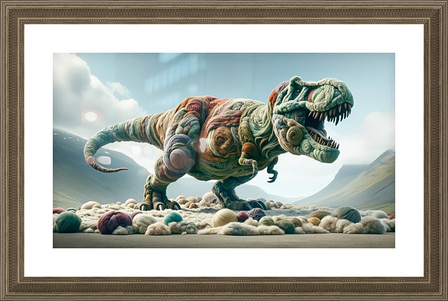 Threadosaurus Rex Picture Frame print