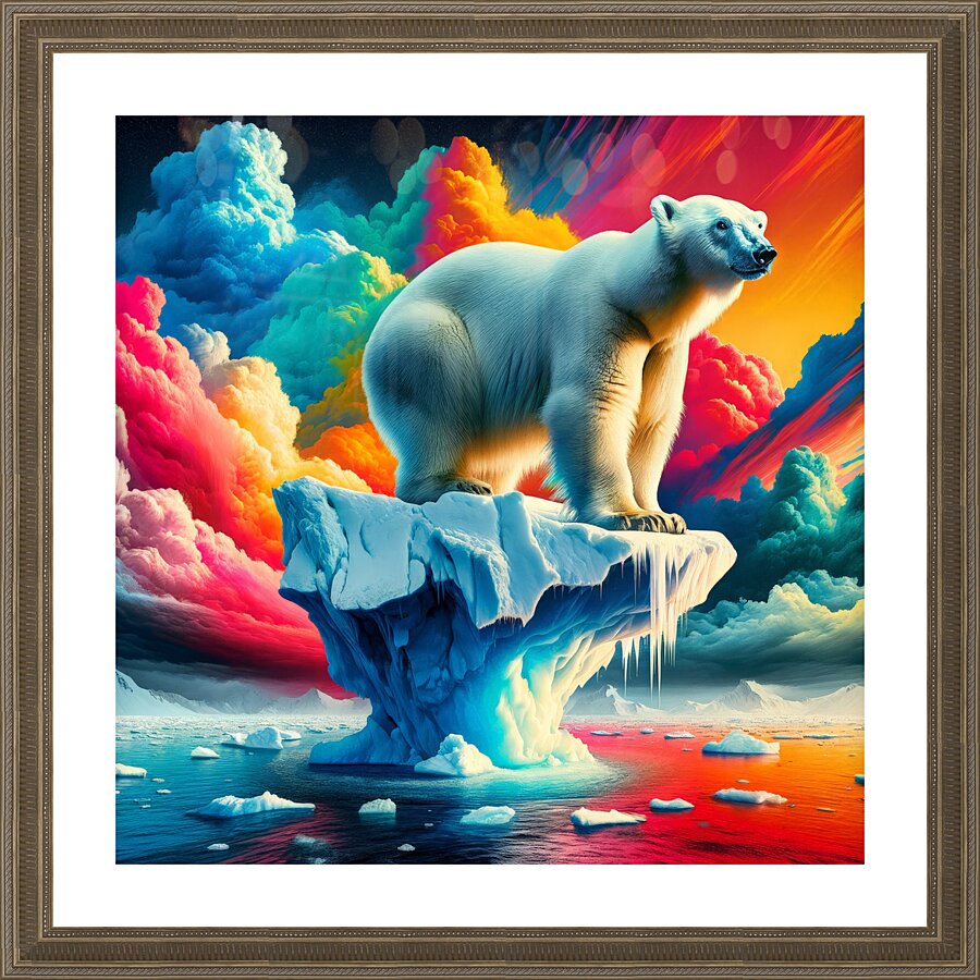 Polar Bear on Ice Picture Frame print