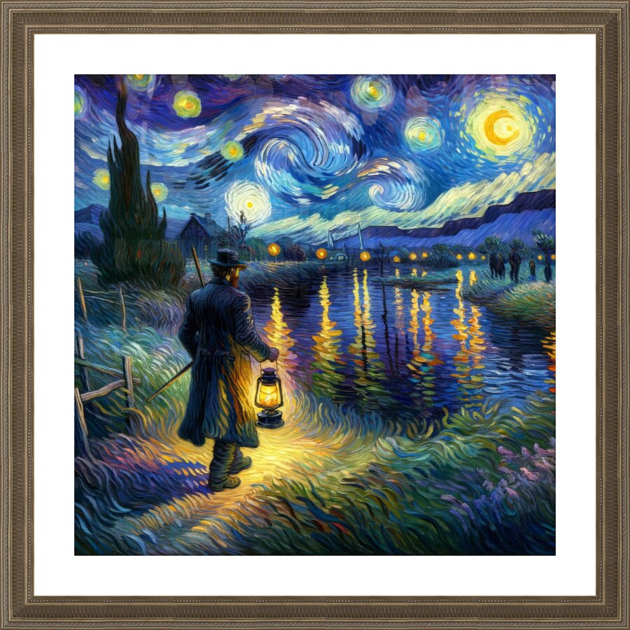 Stars by the River Picture Frame print