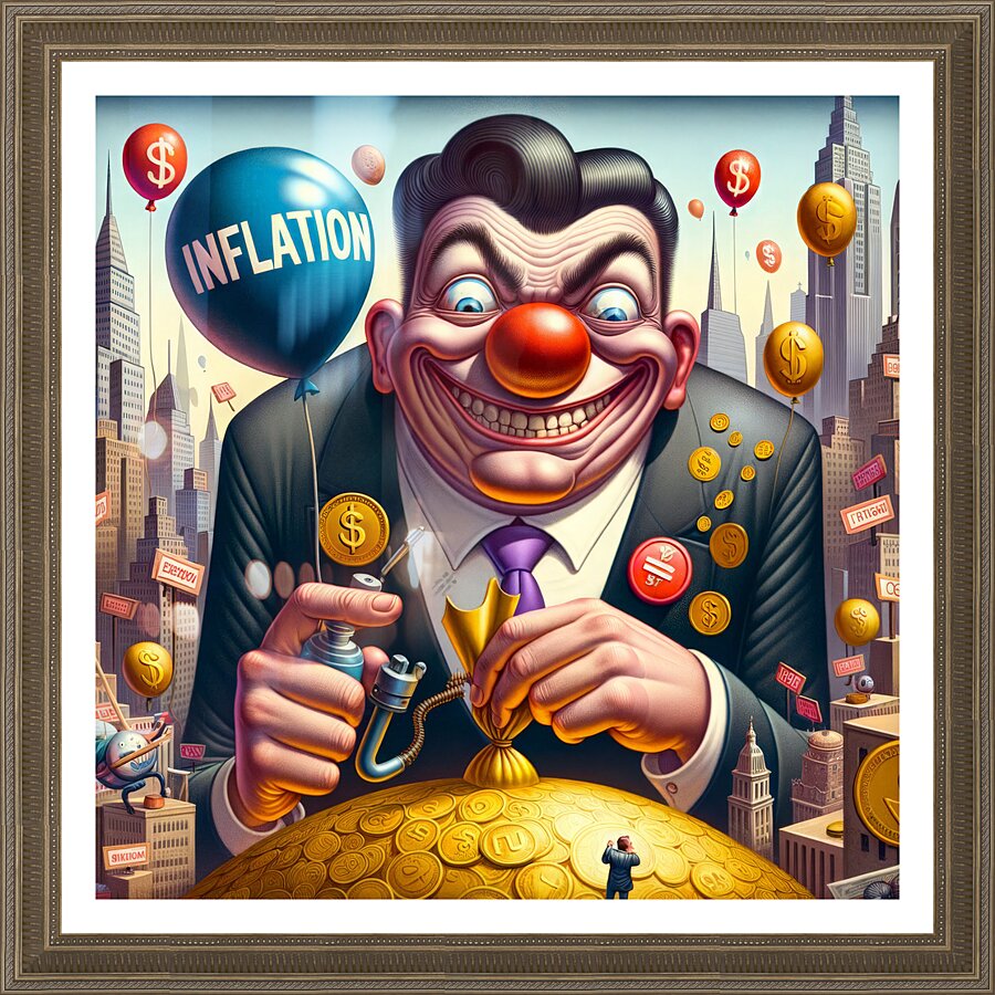 Face of Inflation Picture Frame print