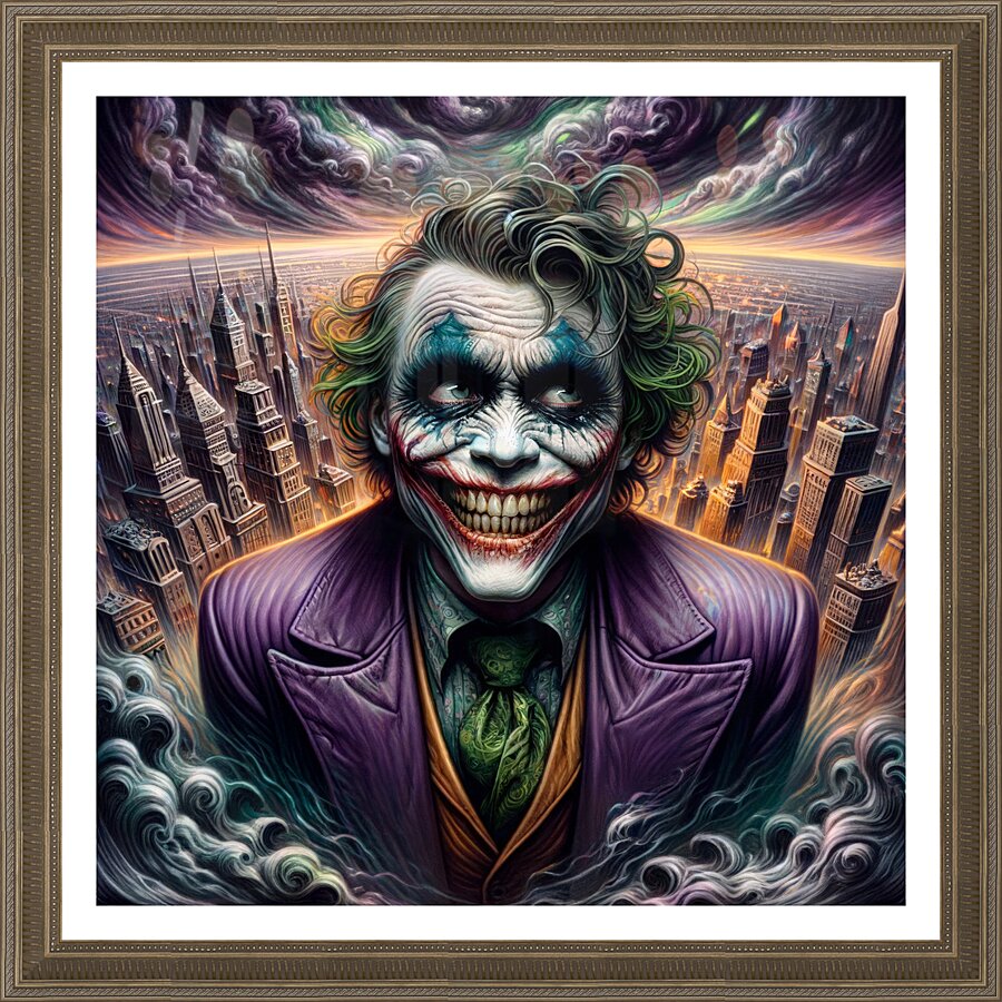 Clown Over the City Picture Frame print