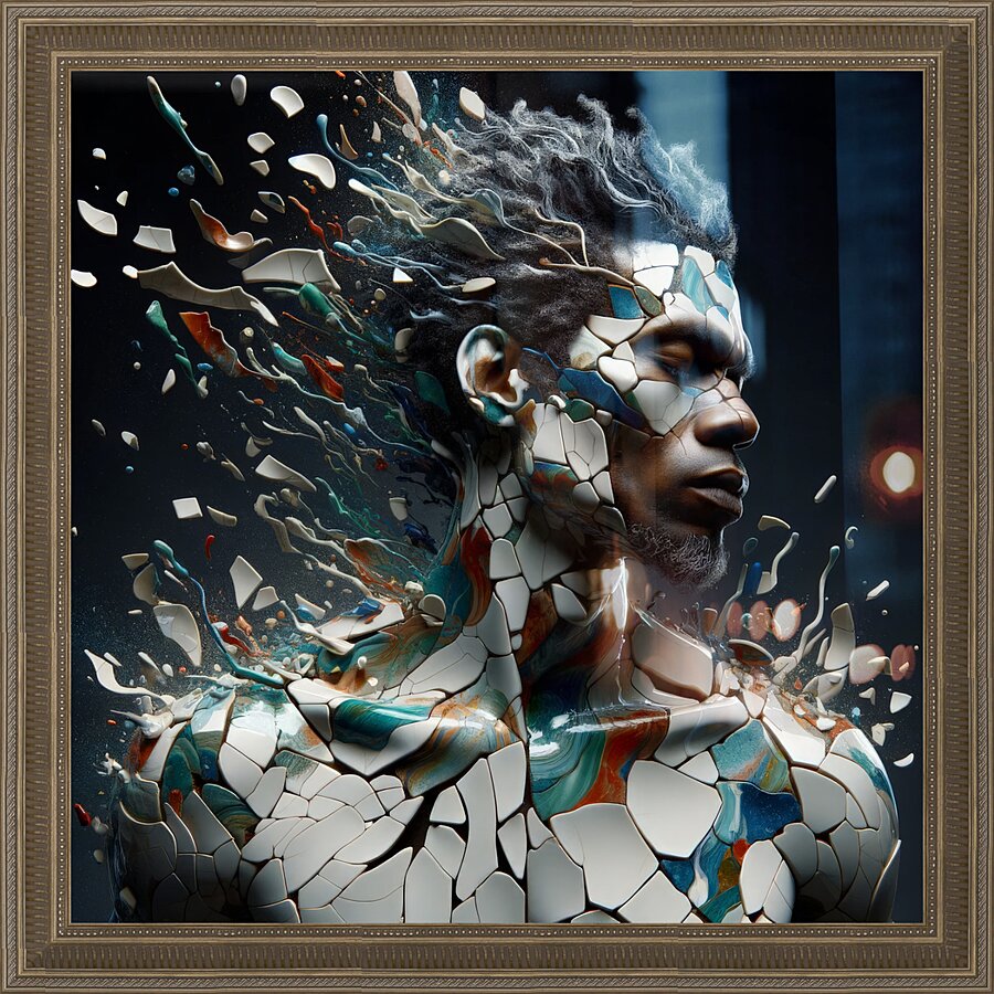 Porcelain Man Picture Frame print