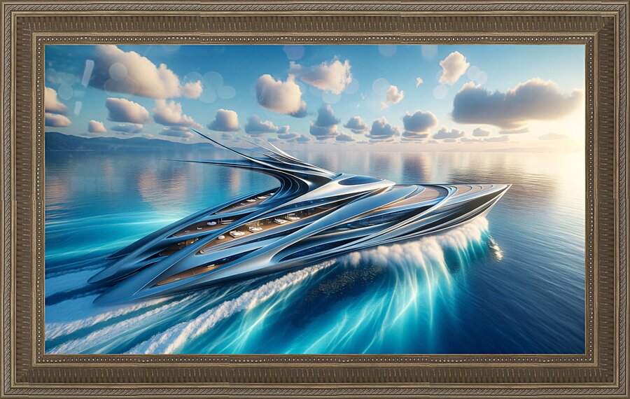Futuristic Yacht Picture Frame print