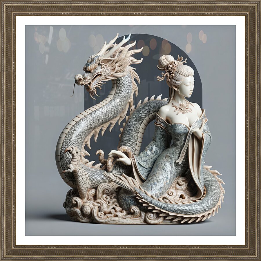 Porcelain Dragon Lady Picture Frame print