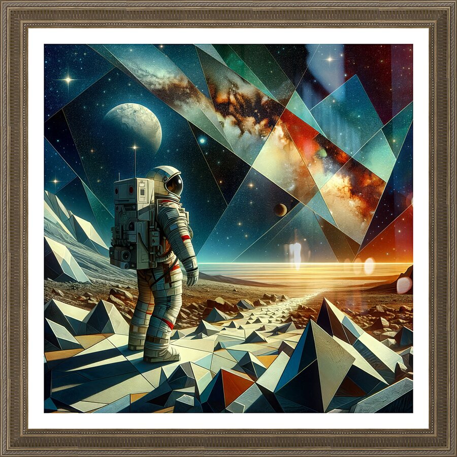 Astronaut in Multiverse Picture Frame print