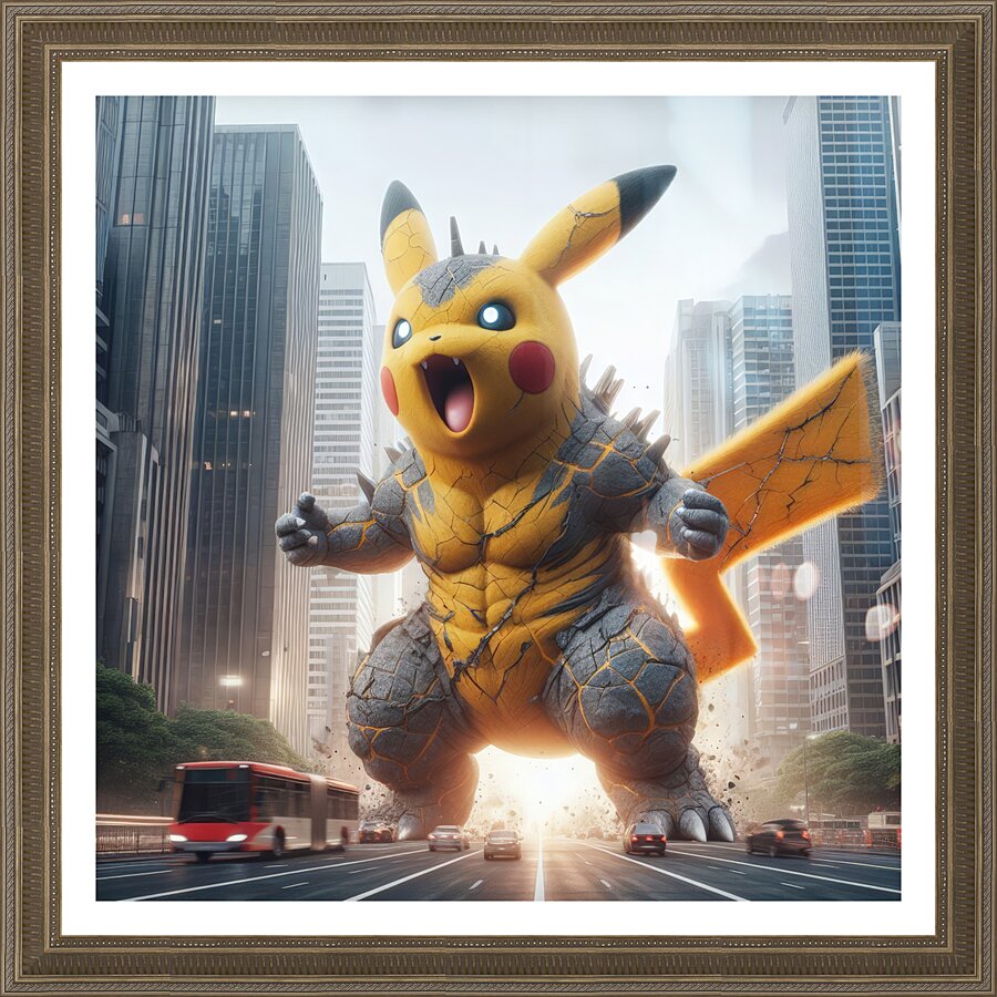 Pikachu Kaiju Picture Frame print