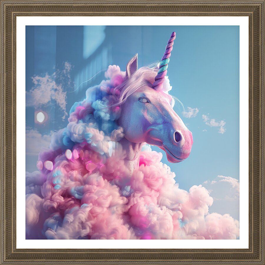 Cotton Candy Unicorn Picture Frame print
