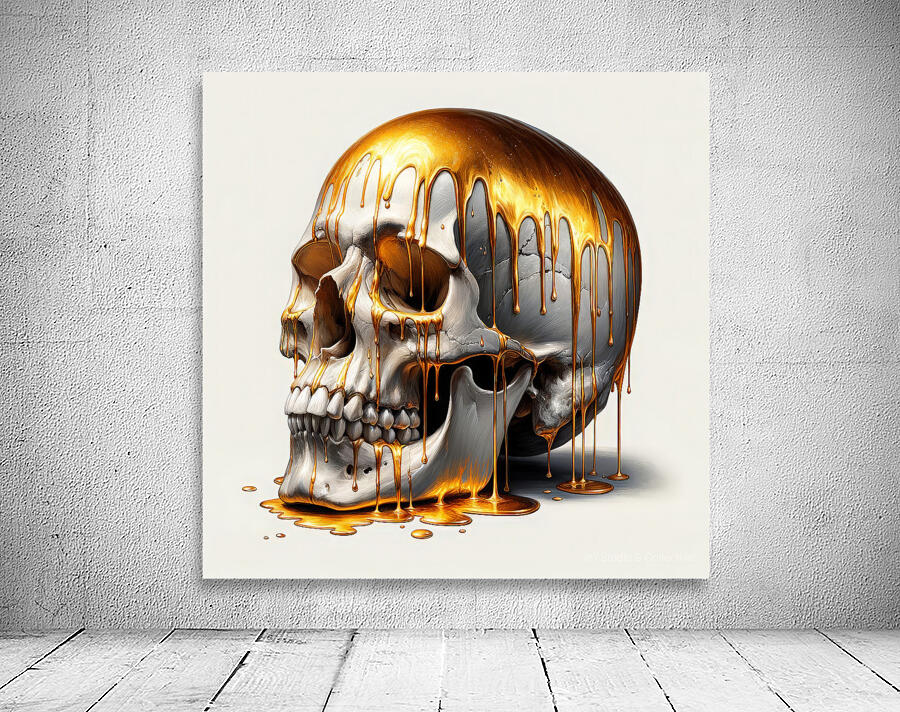Skull Dripping Gold Wall Preview