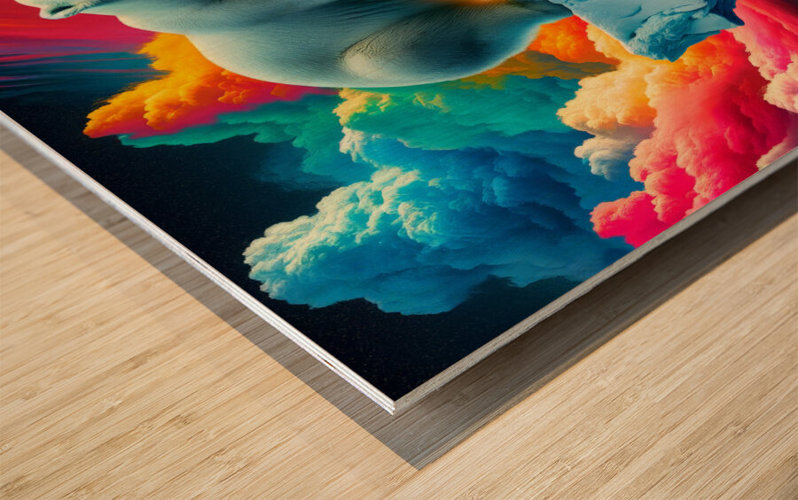 Polar Bear on Ice Wood print