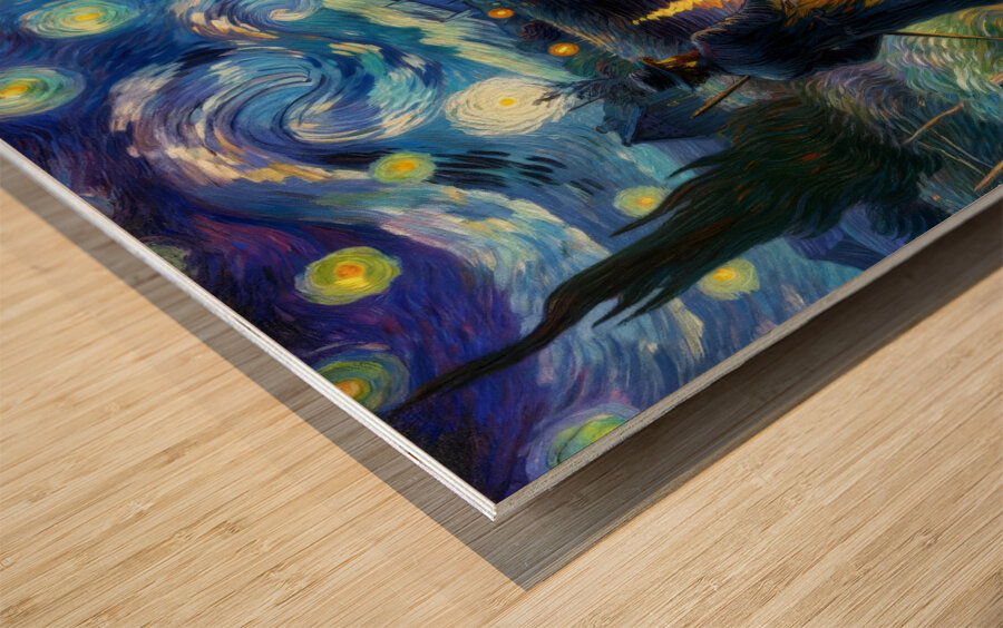 Stars by the River Wood print