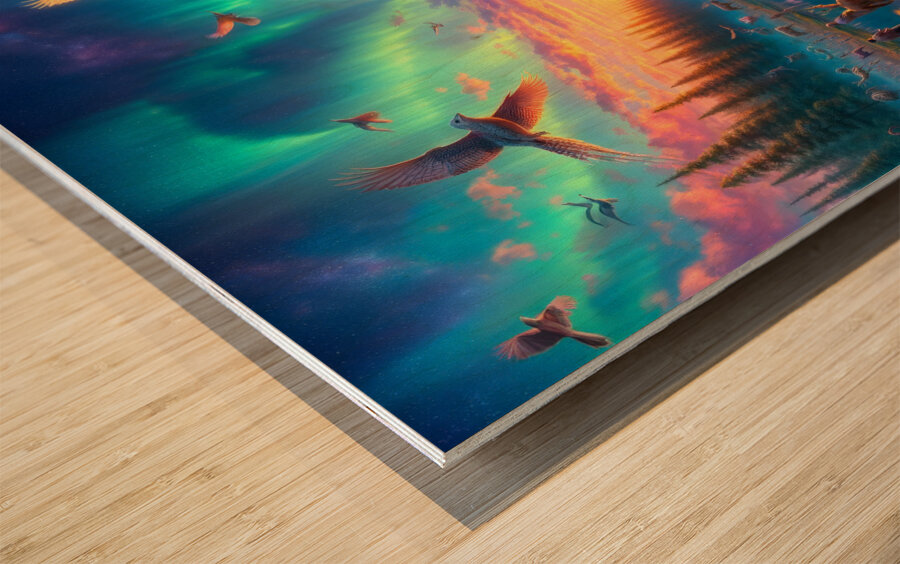 Enchanted River Wood print