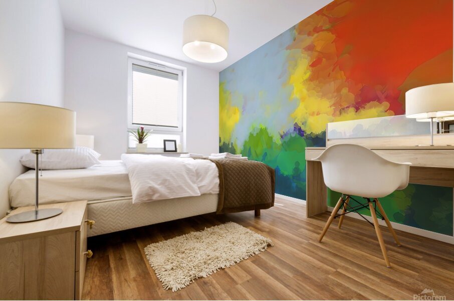bold red Mural print