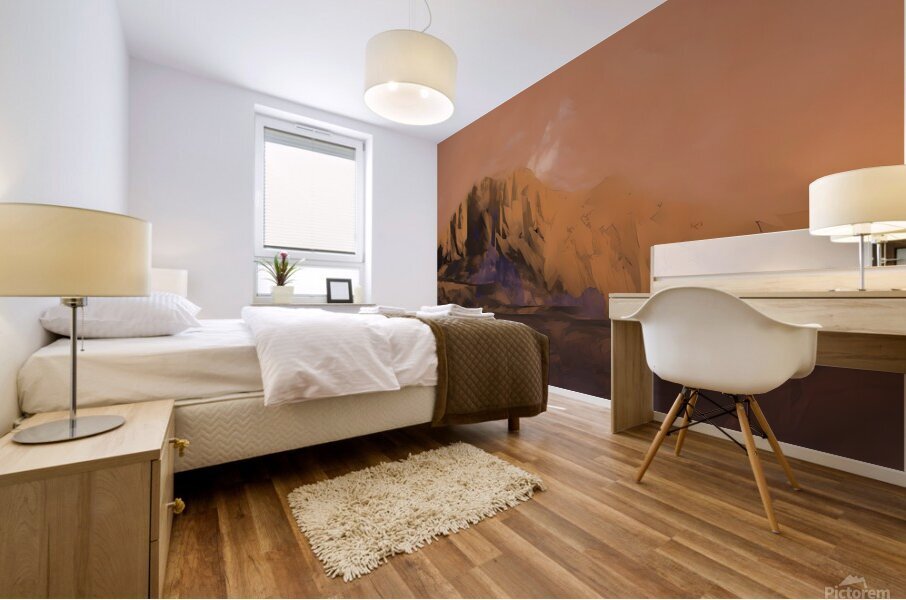 peach sky Mural print