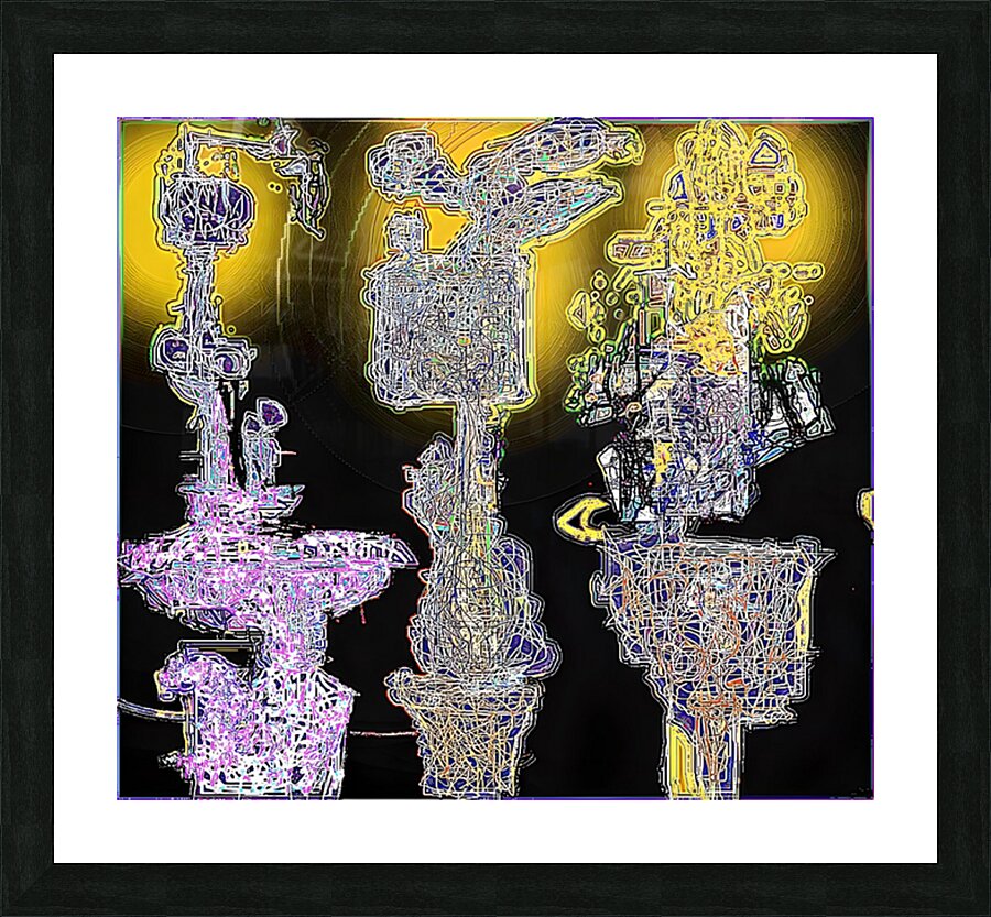 wire lamps2  Picture Frame print