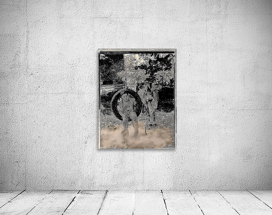 boy with cow  Wall Preview