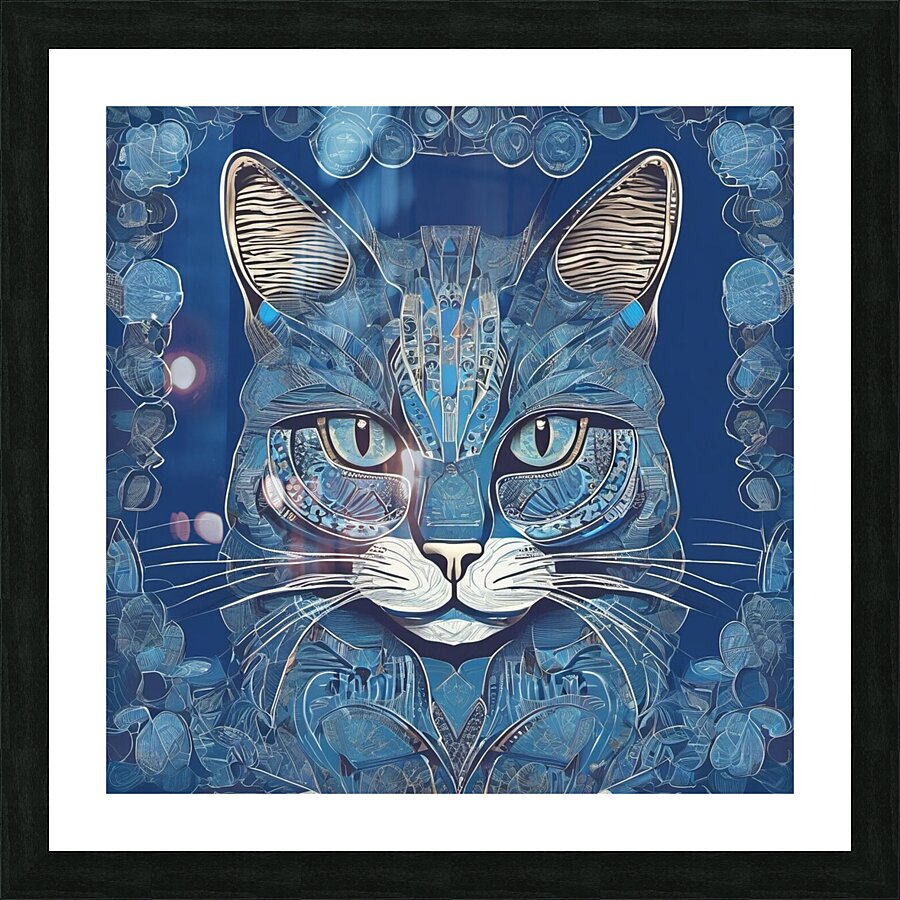 Blue pharaonic cat Picture Frame print