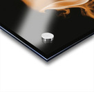large orange flame on a black background Acrylic print