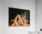 large orange flame on a black background Acrylic Print