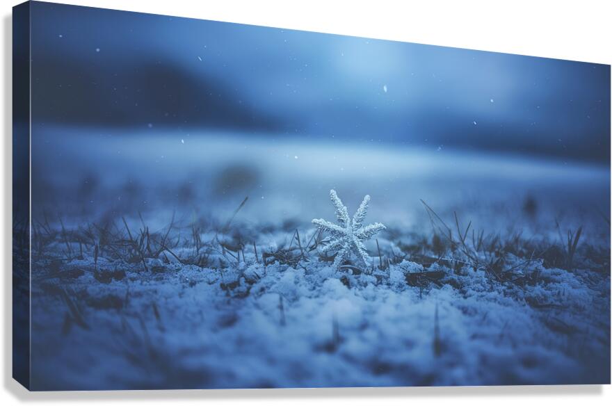 Blue winter snow background Canvas Print