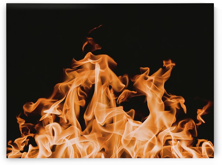 large orange flame on a black background 2 by Iremia Tudor