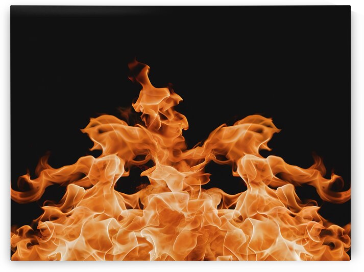 large orange flame on a black background 4 by Iremia Tudor
