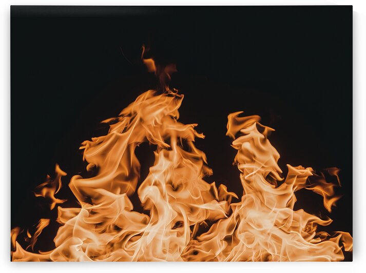 large orange flame on a black background 3 by Iremia Tudor