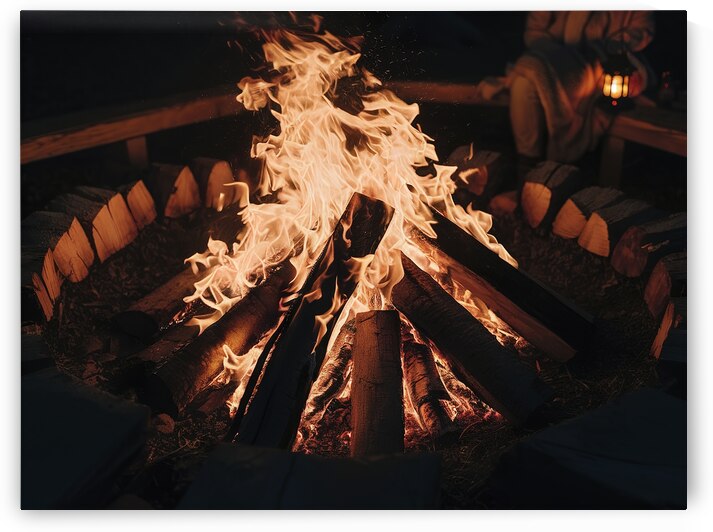 Bonfire of wooden logs a bright fire 4 by Iremia Tudor