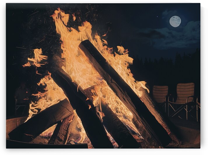 Bonfire of wooden logs a bright fire 3 by Iremia Tudor
