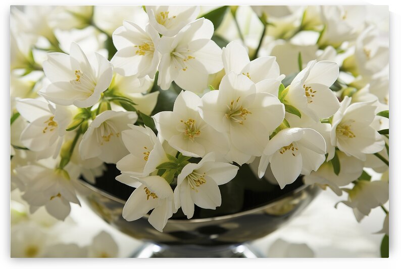 Bunch of white jasmine aromatic flowers 3 by Iremia Tudor