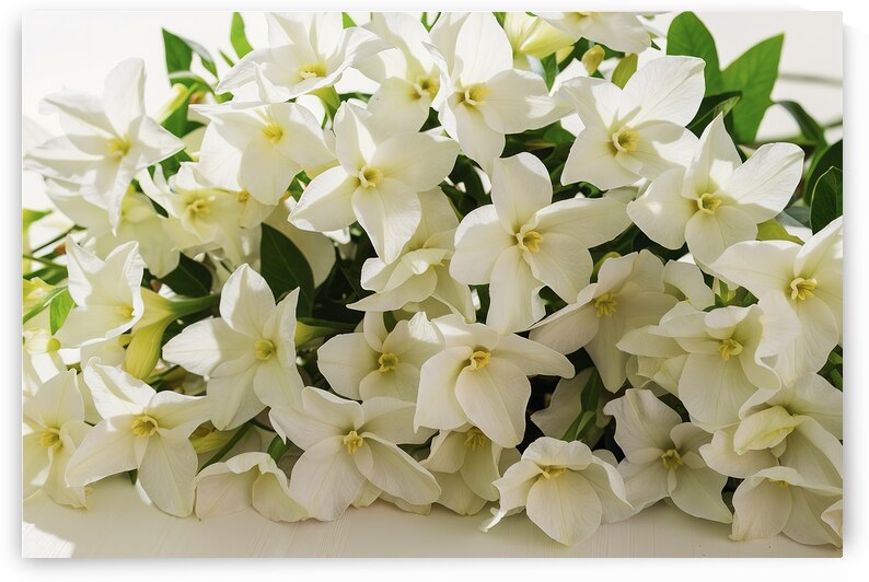 Bunch of white jasmine aromatic flowers by Iremia Tudor