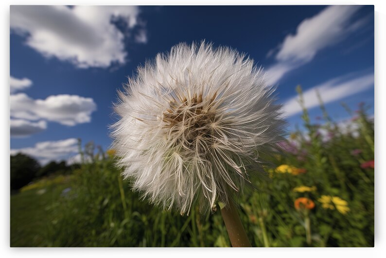 Fluffy dandelion flower against the background of 1722614726.128 by Iremia Tudor