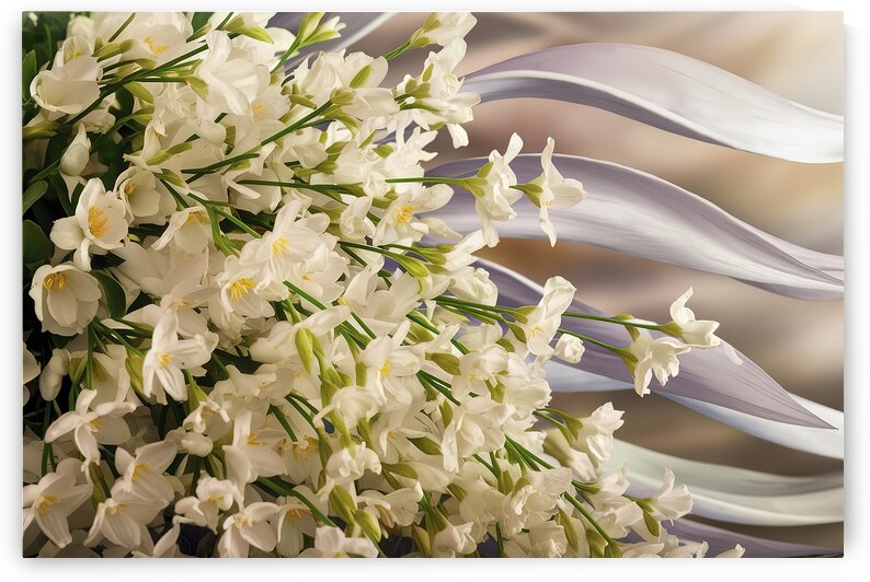 Bunch of white jasmine aromatic flowers 4 by Iremia Tudor