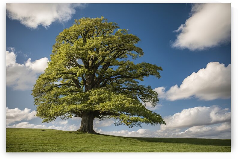 Single tree on green meadow and blue sky bright v 1722616128.2126 by Iremia Tudor