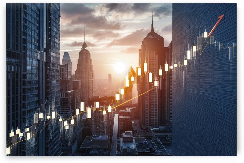Business candle stick graph chart of stock market by Iremia Tudor