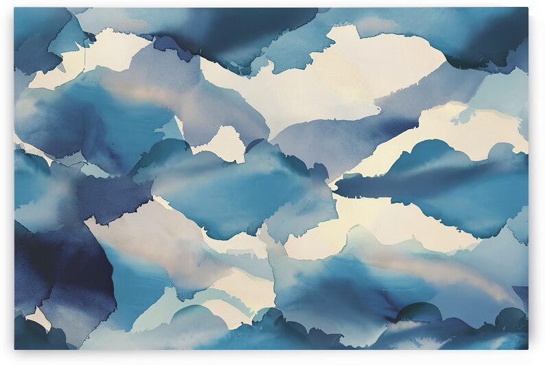 Blue watercolor abstract background by Iremia Tudor