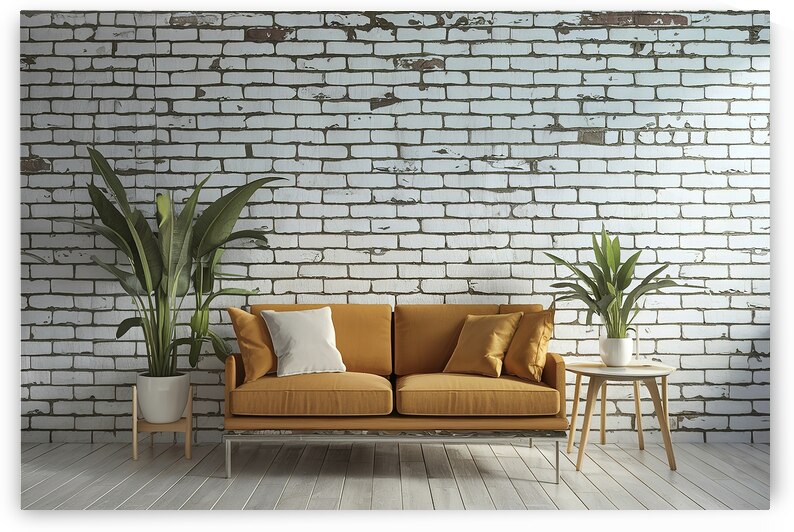 Background of wide white brick wall texture by Iremia Tudor